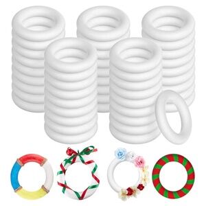 White Foam Wreath Rings for Crafting and Decorating (A136)